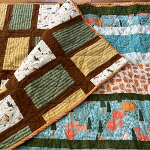 Cozy Patchwork Quilt with Nature Patterns for cribs